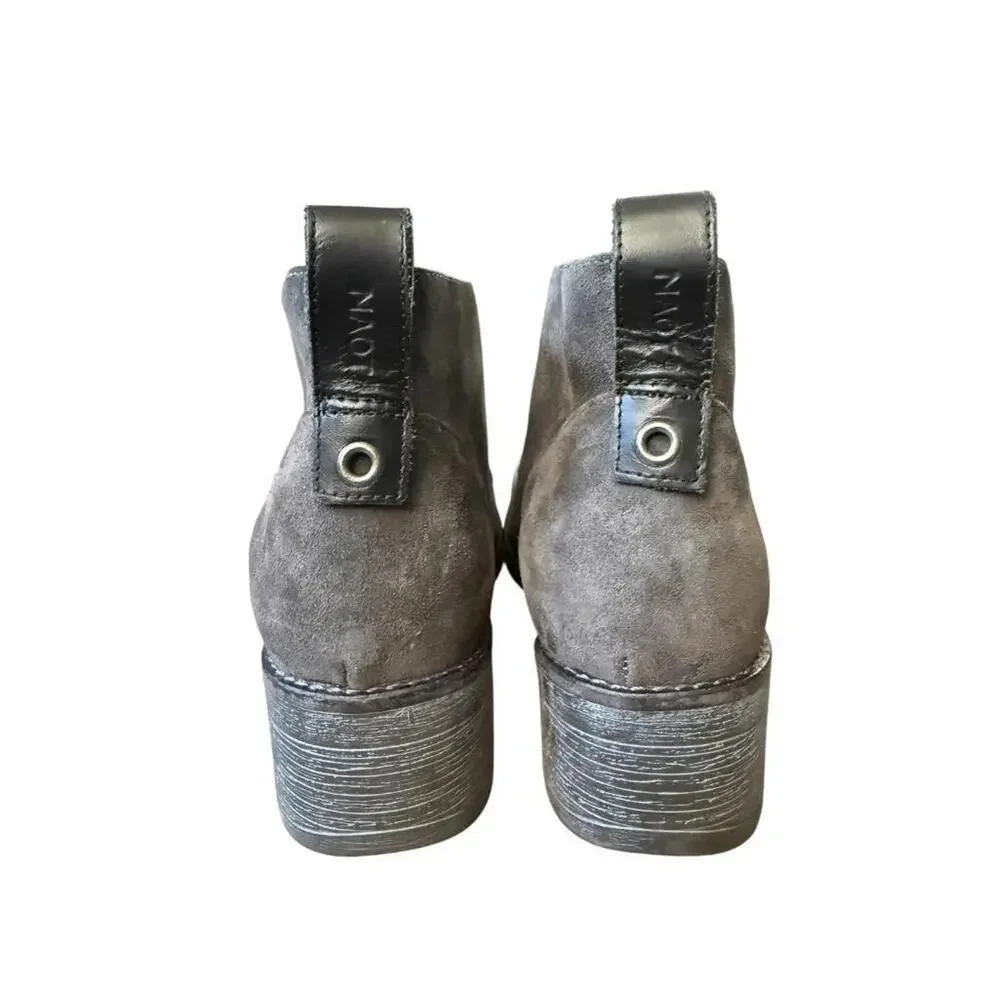 Naot Love Gray Suede Lace Up Ankle Boot Women size 40 US 9